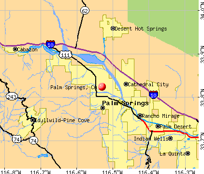 Palm Springs, CA map