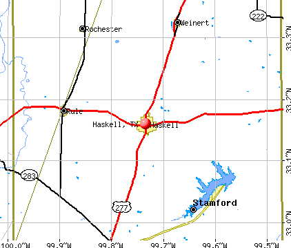 Haskell, TX map