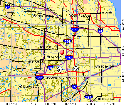 Elmhurst, IL map