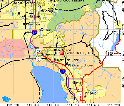 Cedar Hills, UT map