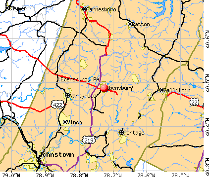 Ebensburg, PA map