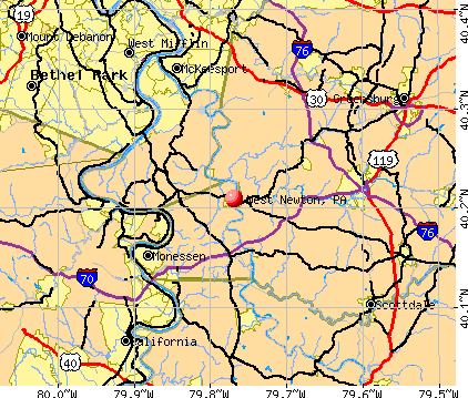 West Newton, PA map