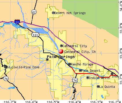 Cathedral City, CA map