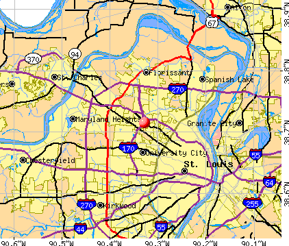 Bel-Ridge, MO map