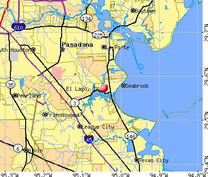 El Lago, TX map