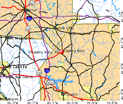 Slippery Rock, PA map