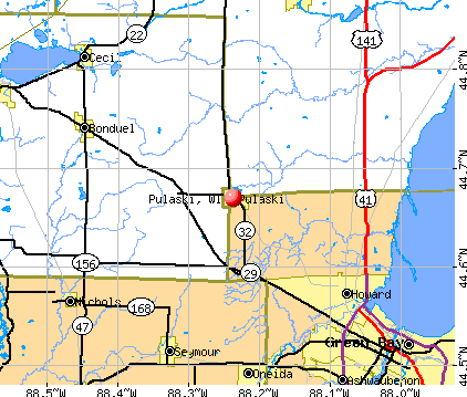 Pulaski, WI map