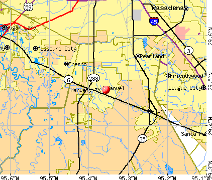 Manvel, TX map