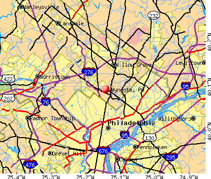 Wyncote, PA map