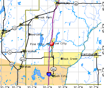 Pine City, MN map
