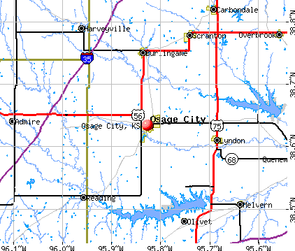 Osage City, KS map