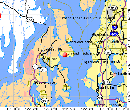 Indianola, WA map