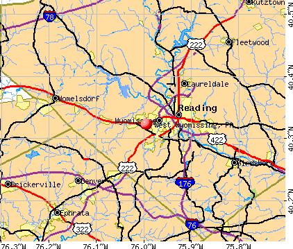 West Wyomissing, PA map