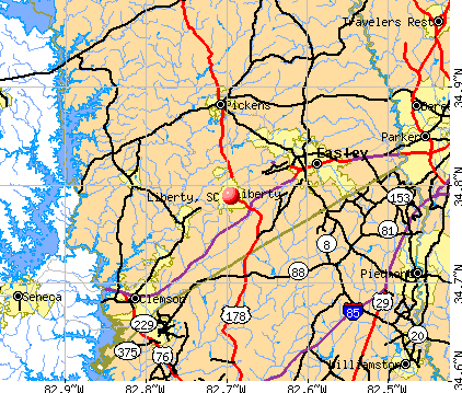 Liberty, SC map