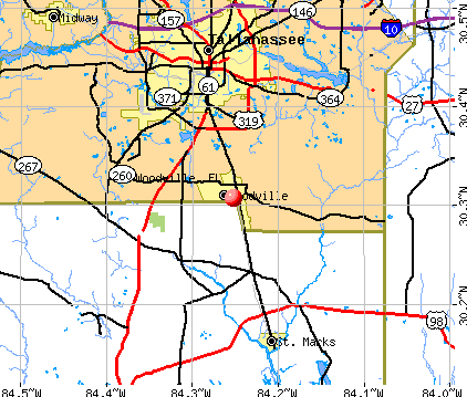 Woodville, FL map