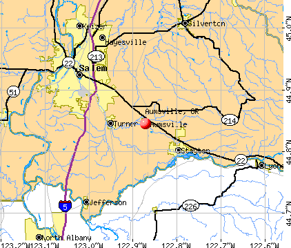 Aumsville, OR map