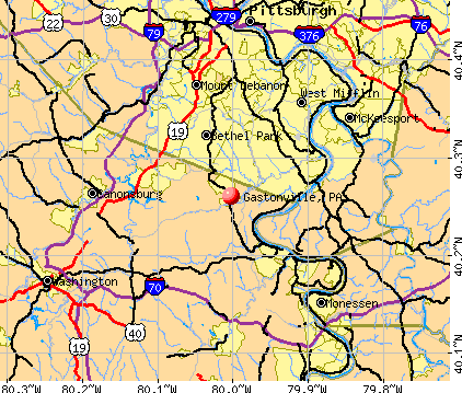 Gastonville, PA map