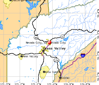 Nevada City, CA map