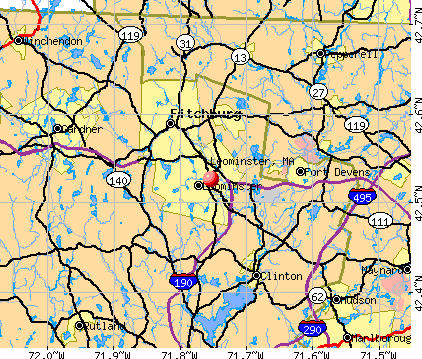 Leominster, MA map