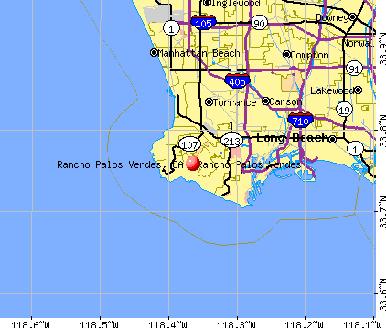 Rancho Palos Verdes, CA map
