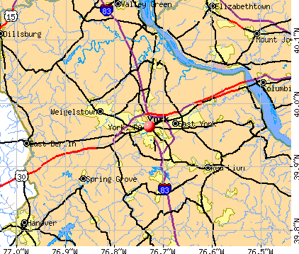 York, PA map