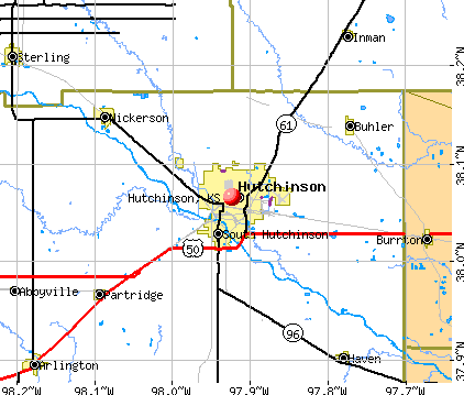 Hutchinson, KS map