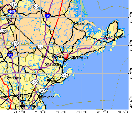 Beverly, MA map