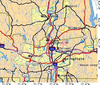 Holyoke, MA map