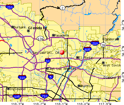 San Gabriel, CA map