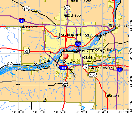 Rock Island, IL map