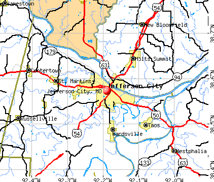 Jefferson City, MO map