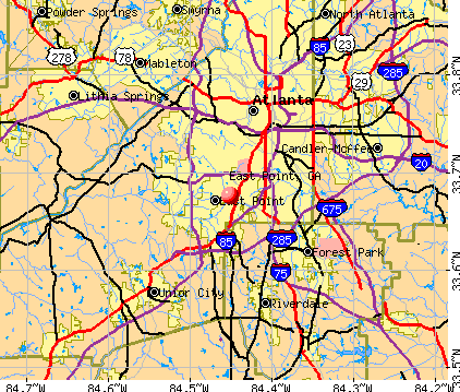 East Point, GA map