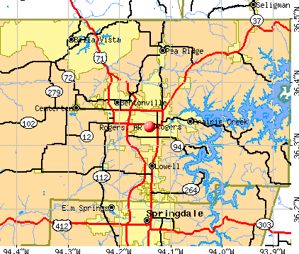 Rogers, AR map