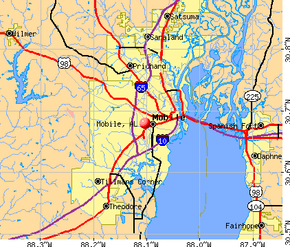Mobile, AL map