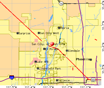 Sun City, AZ map