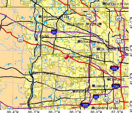 Hanover Park, IL map