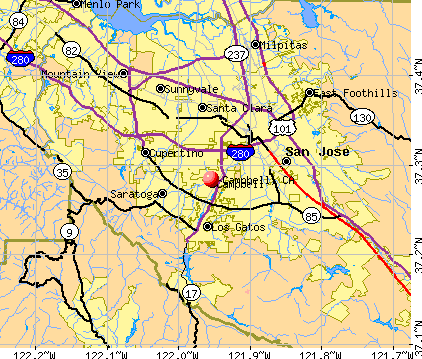 Campbell, CA map