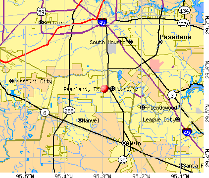 Pearland, TX map