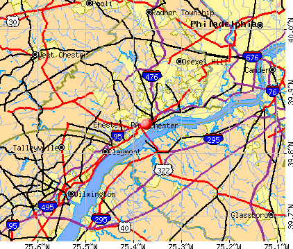 Chester, PA map