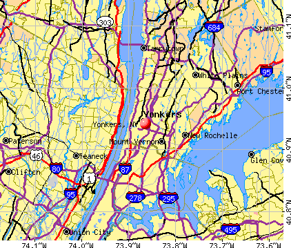 Yonkers, NY map