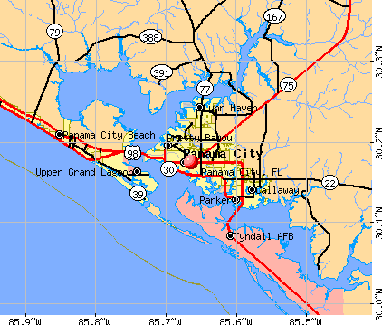 Panama City, FL map