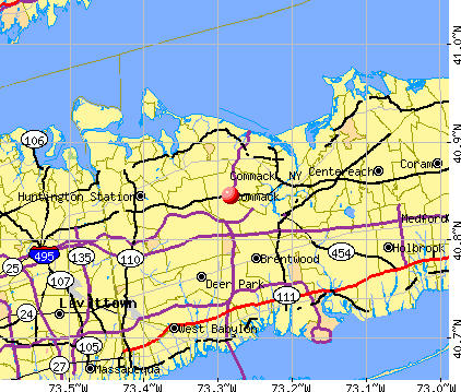 Commack, NY map