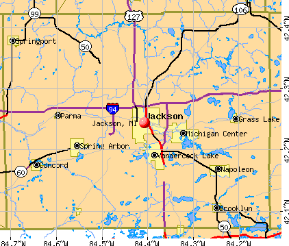 MI Wall Map Details about   Jackson and Jackson County 