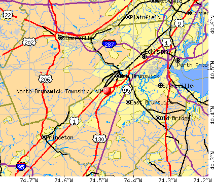 North Brunswick Township, NJ map