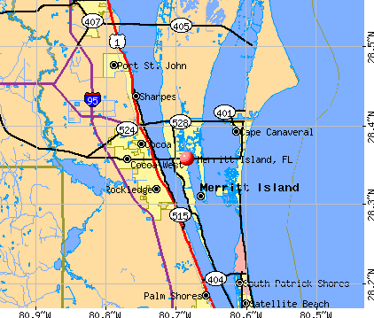 Merritt Island, FL map