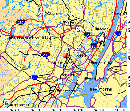 Belleville, NJ map