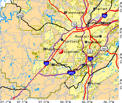Lipscomb, AL map