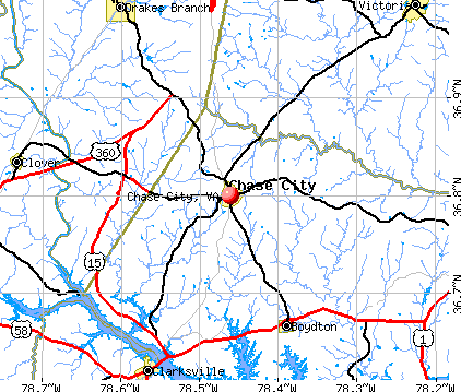 Chase City, VA map