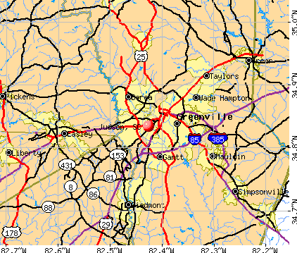 Judson, SC map