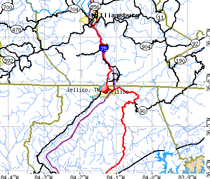 Jellico, TN map